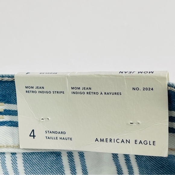 American Eagle Mom Jean stripe high rise New women's size 4 - Picture 3 of 12